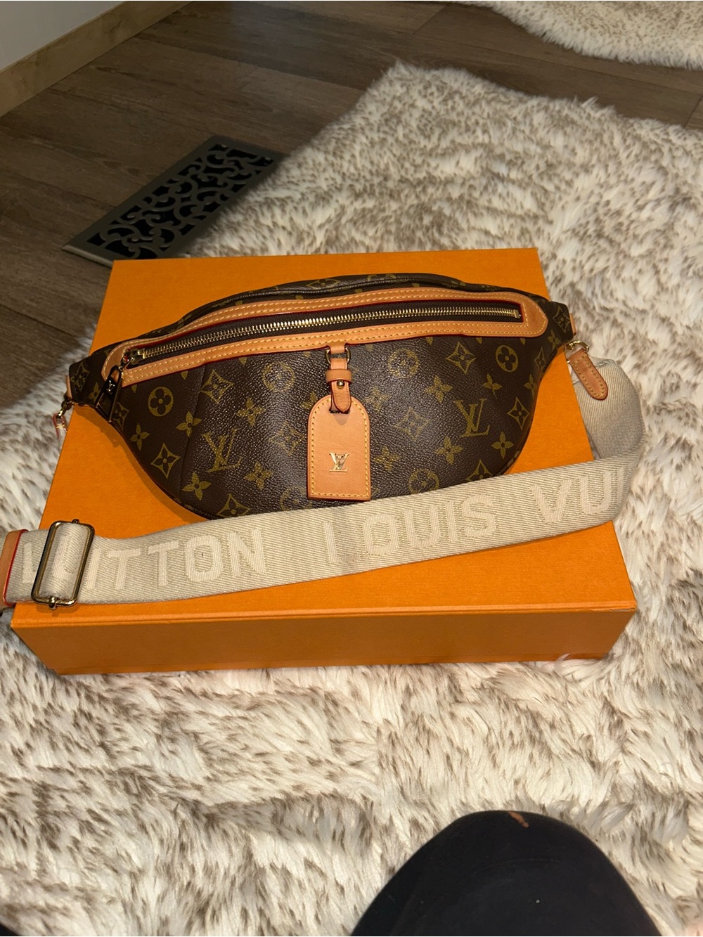 Louis Vuitton Monogram Canvas high rise Belt bum Bag in Brown and Tan monogram